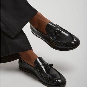 The Row Black Tassel Loafers